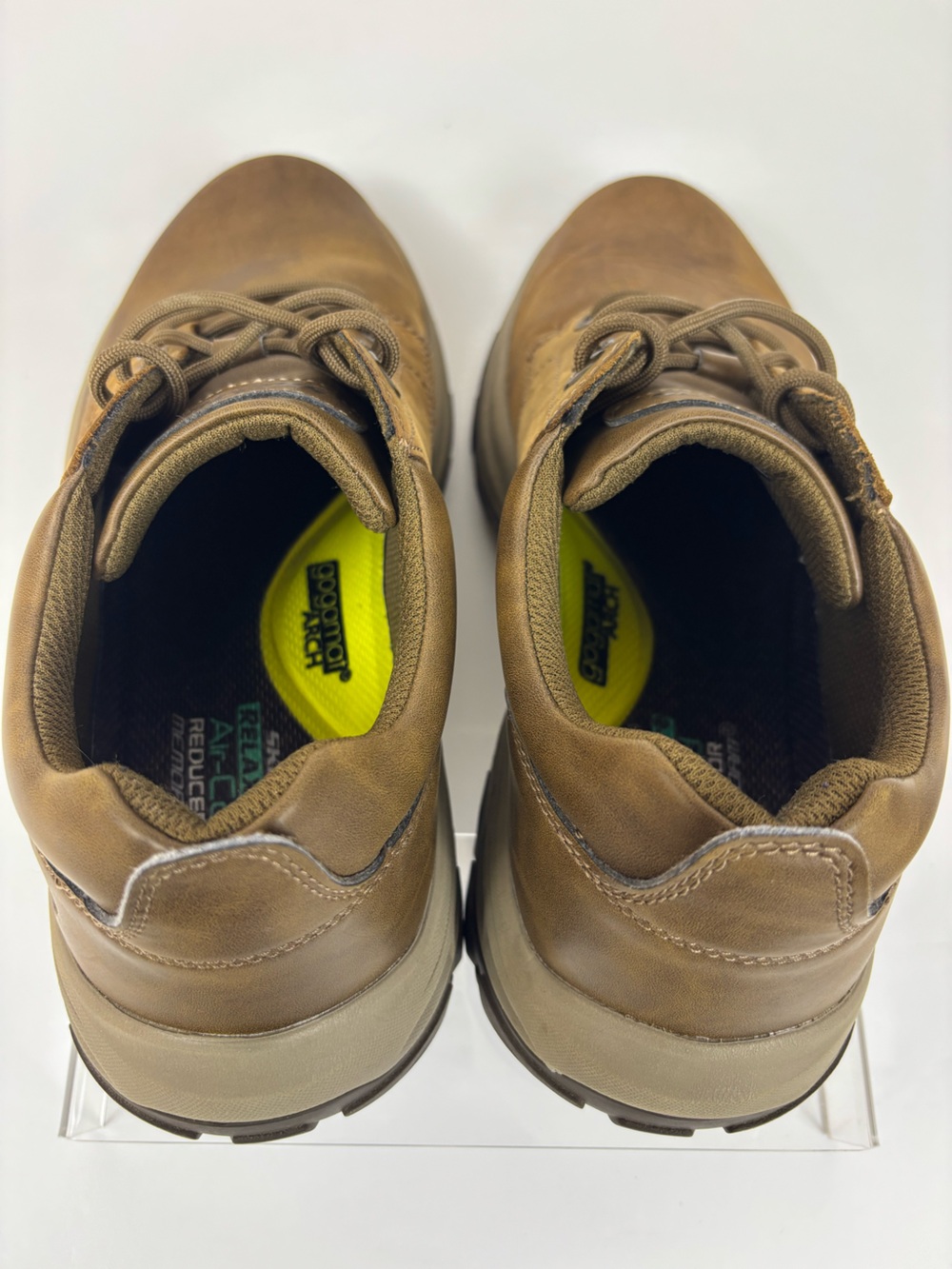 Skechers Relaxed Fit Knowlson Leland Leather Sneakers Comfort Shoes Brown Size 9 - Picture 11 of 15